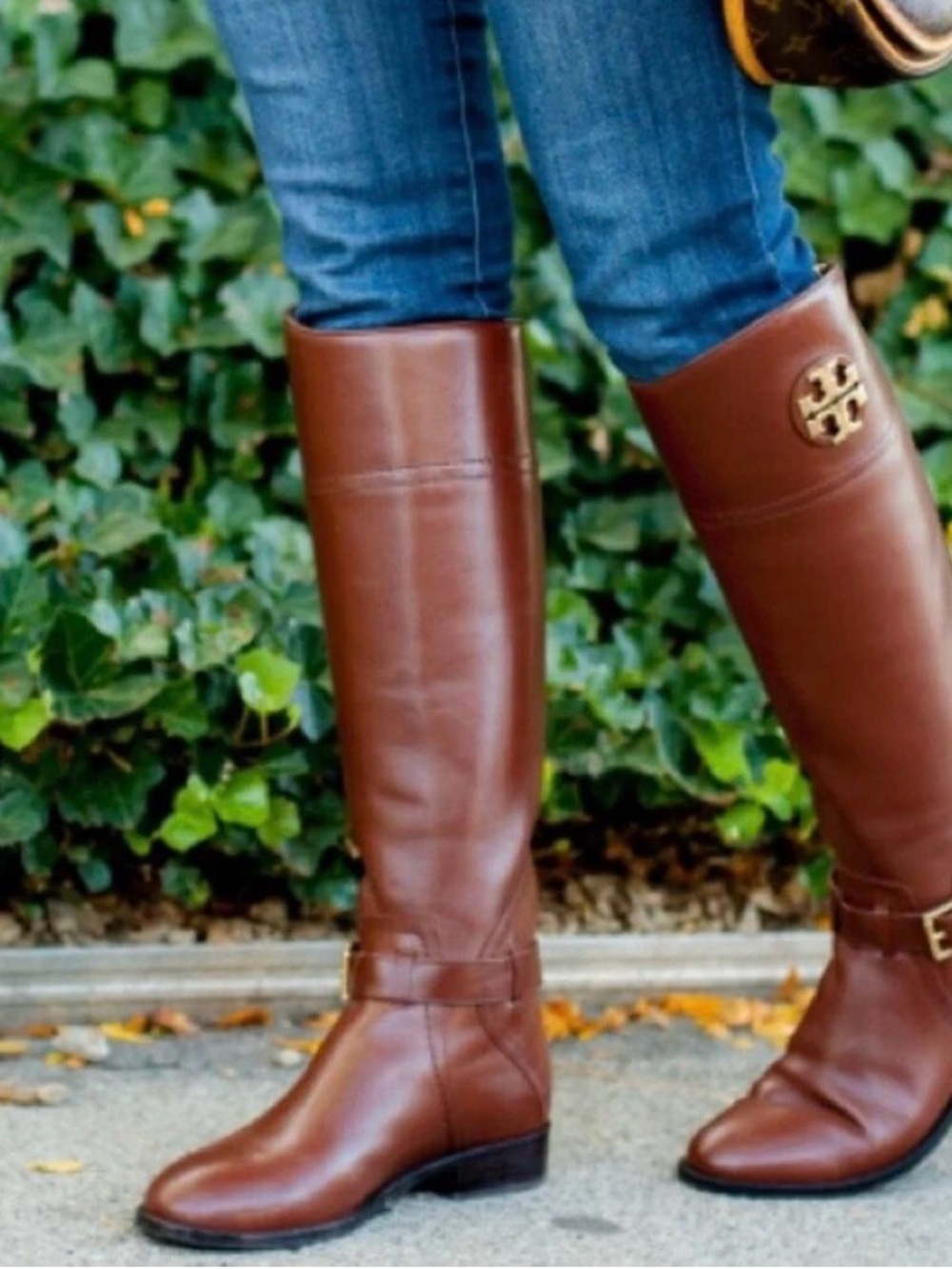 Tory Burch Brown Leather Adeline Knee High Riding Boots Womens sz 7 Back Zipper